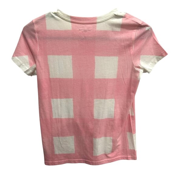 Liz Claiborne Pink White Geometric Print T-Shirt Sz XS - Picture 2 of 10